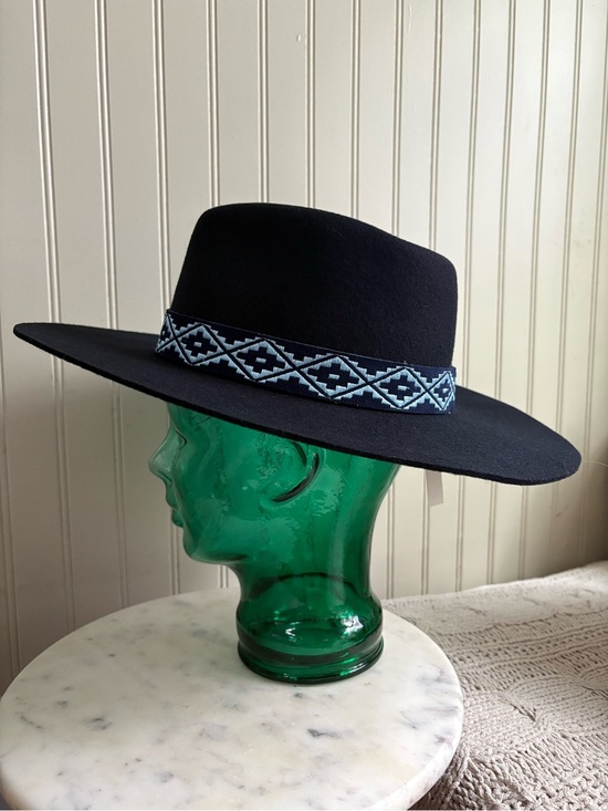 NEW Wyeth x Madewell 100% Wool Wide Brim Hat Navy Blue Women’s One Size Classic main image 4